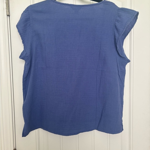 Blue linen 3dots Nordstrom shirt - Picture 3 of 4